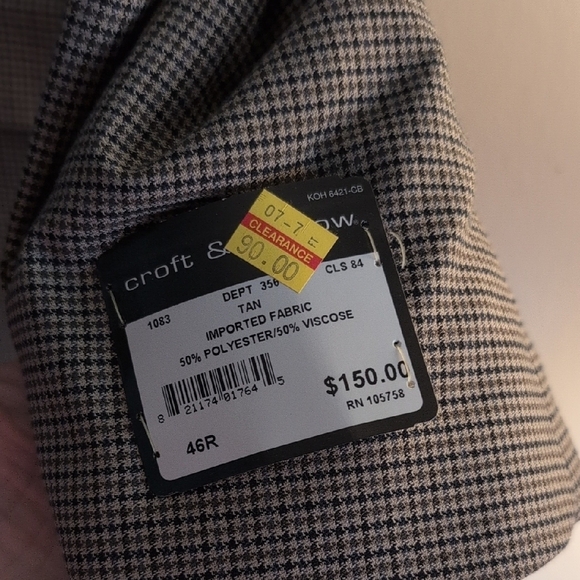 Men's Croft And Barrow Plaid Blazer - Picture 8 of 10